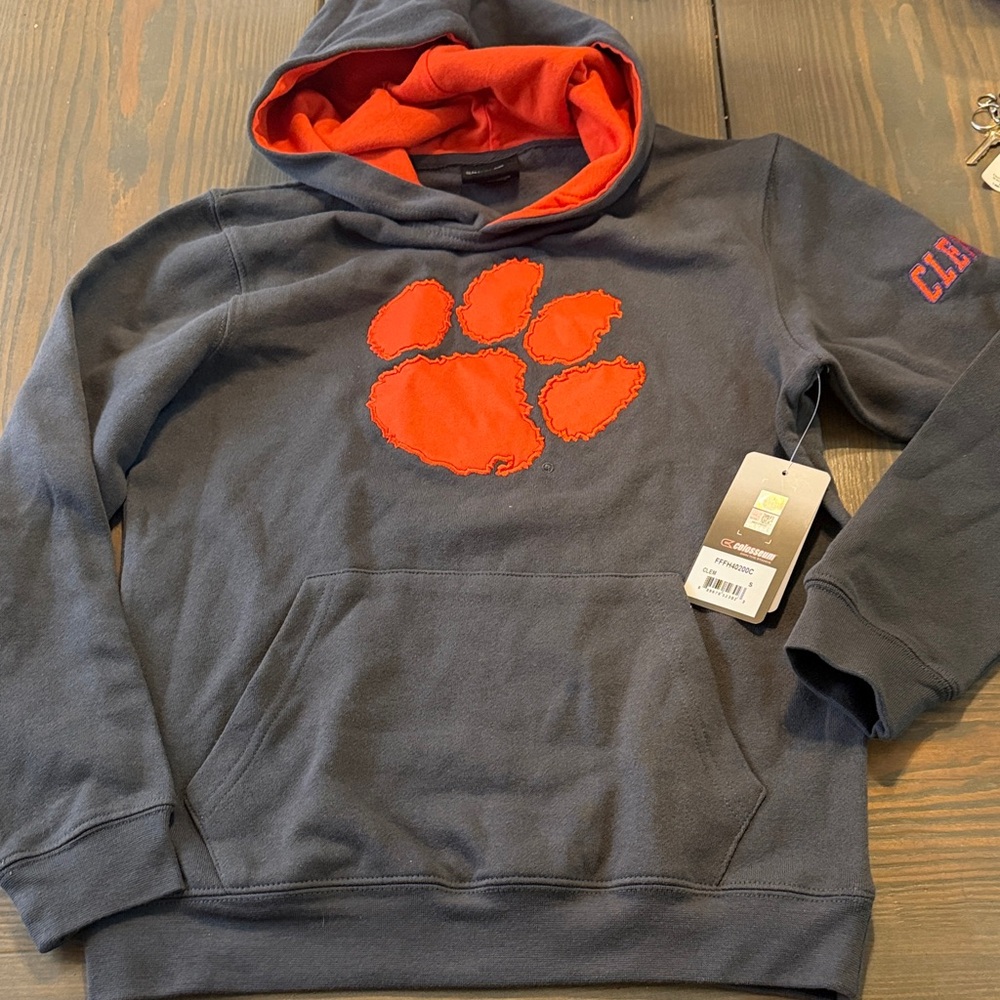 Clemson Kids Hoodie - Navy and Orange